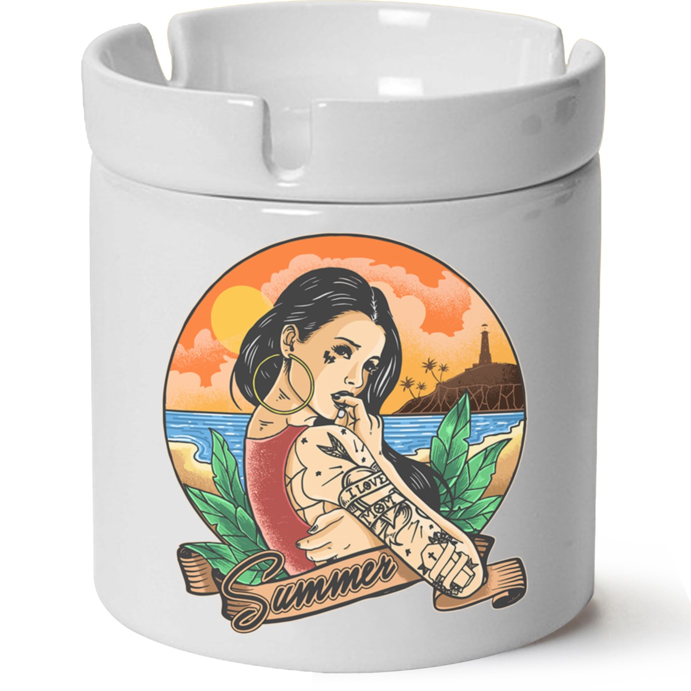 Summer Women Baskılı Porselen At Söndür Küllük