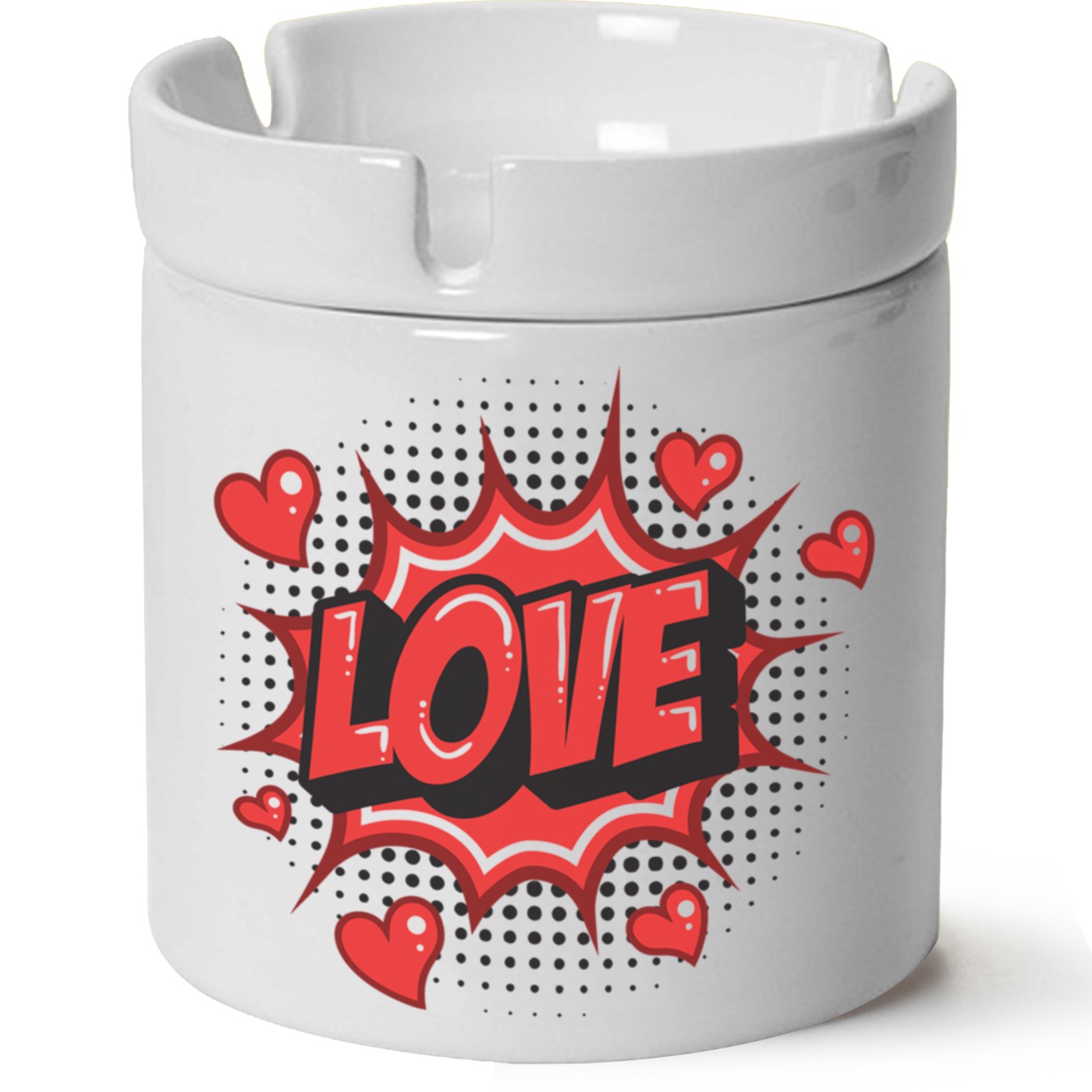 Love Baskılı Porselen At Söndür Küllük