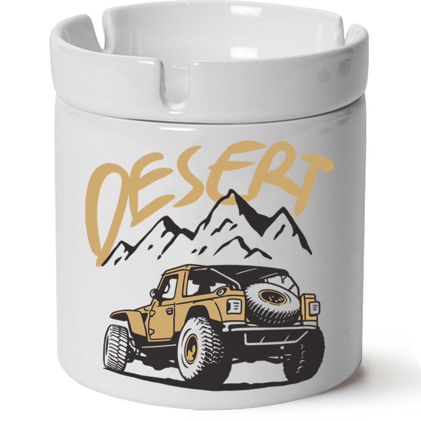 Desert Baskılı Porselen At Söndür Küllük