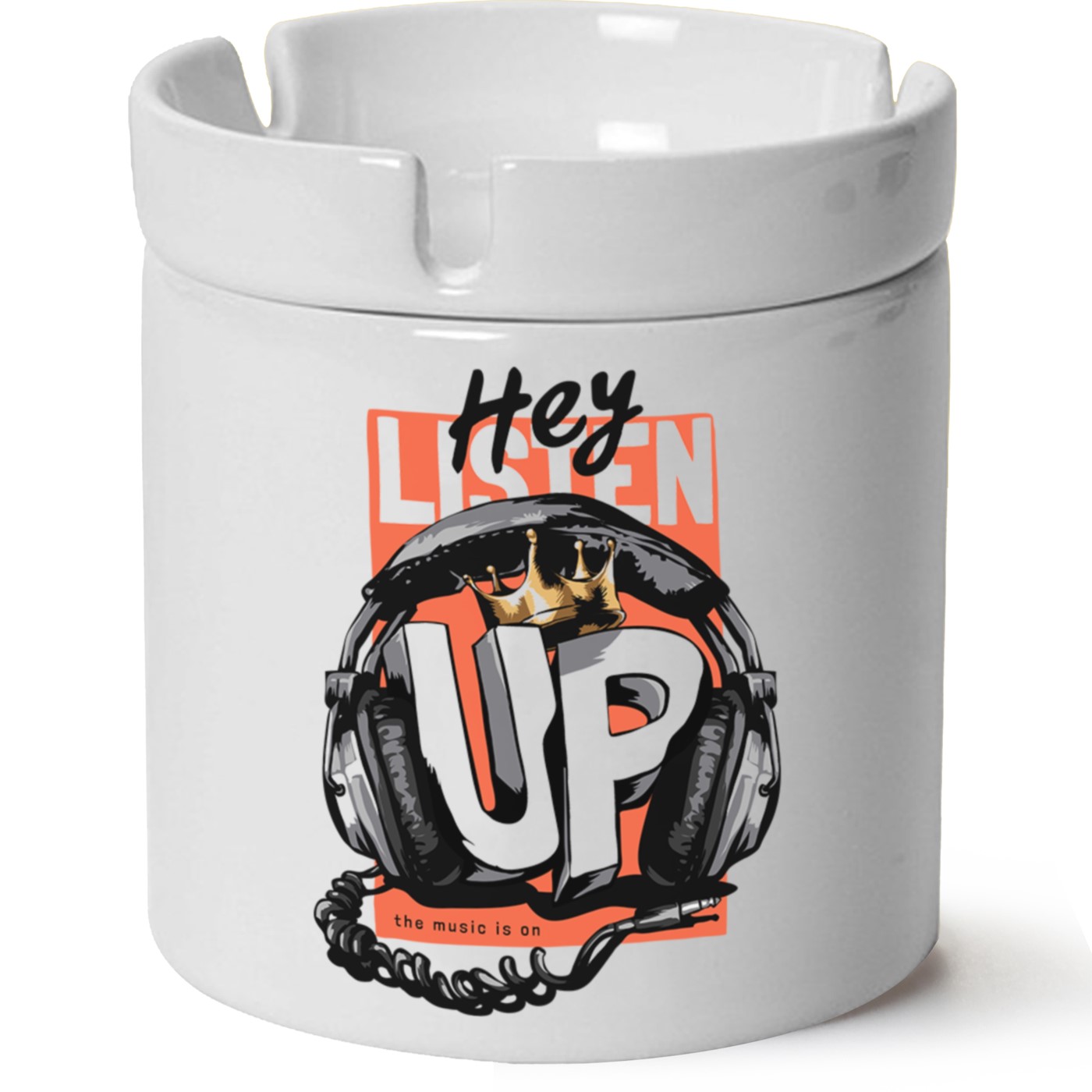 Hey Listen Up Baskılı Porselen At Söndür Küllük