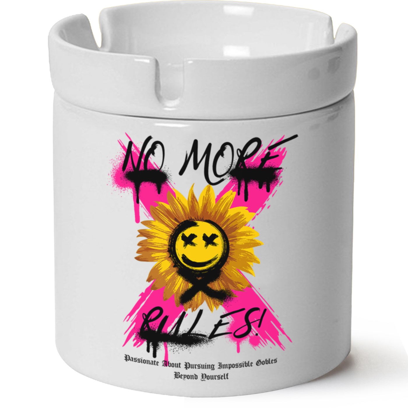 No More Rules Baskılı Porselen At Söndür Küllük