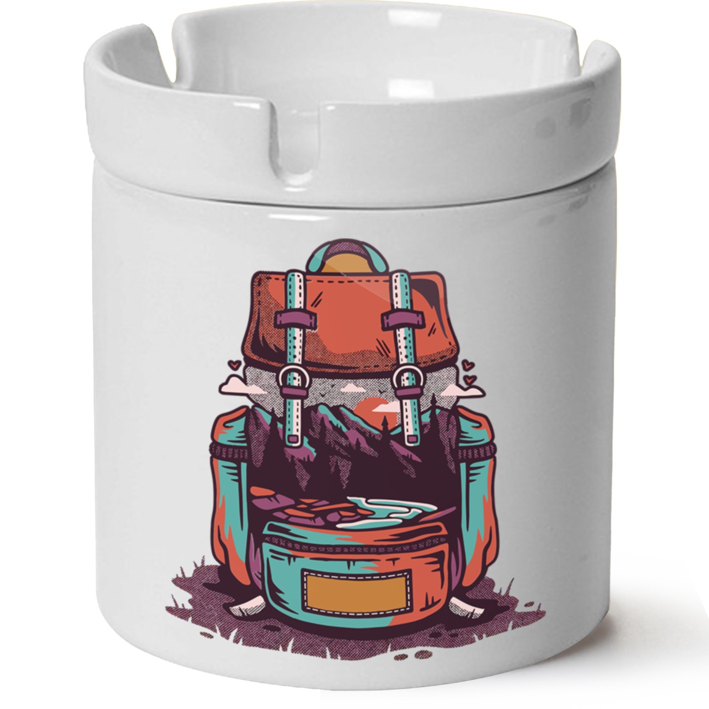 Macera-Doğa Baskılı Porselen At Söndür Küllük