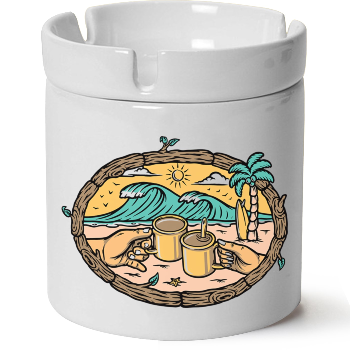 Macera-Doğa Baskılı Porselen At Söndür Küllük