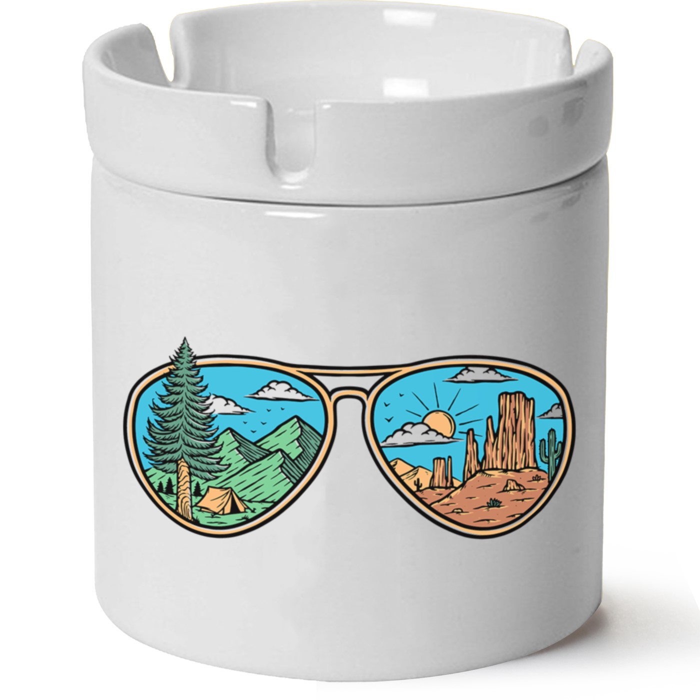 Macera-Doğa Baskılı Porselen At Söndür Küllük