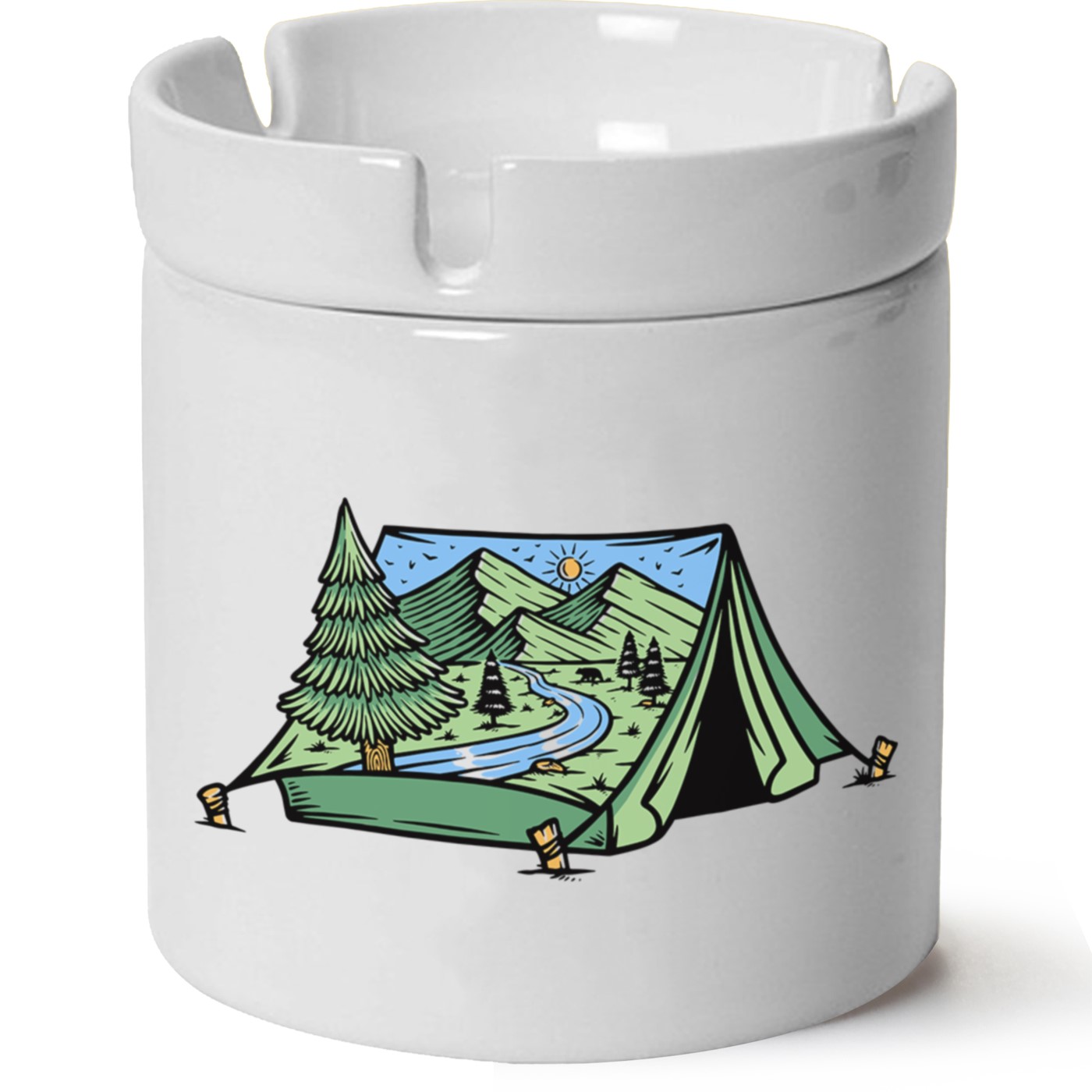 Macera-Doğa Baskılı Porselen At Söndür Küllük