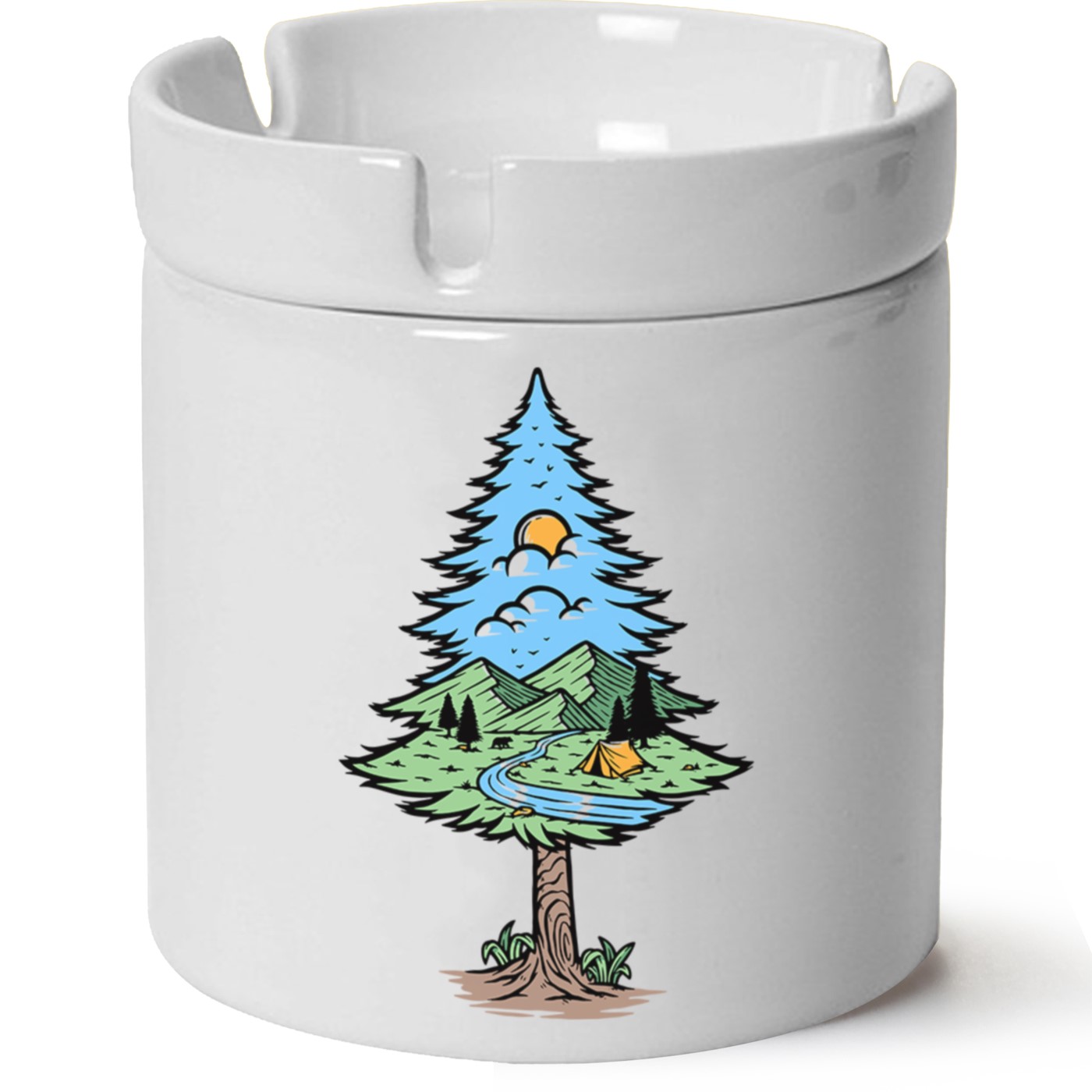 Macera-Doğa Baskılı Porselen At Söndür Küllük