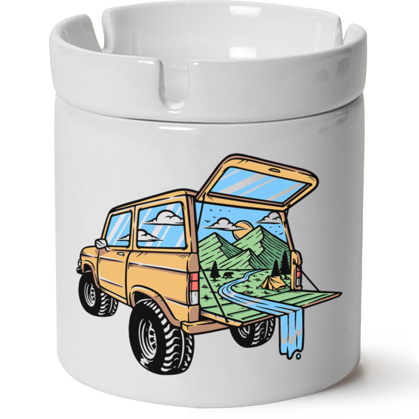 Macera-Doğa Baskılı Porselen At Söndür Küllük