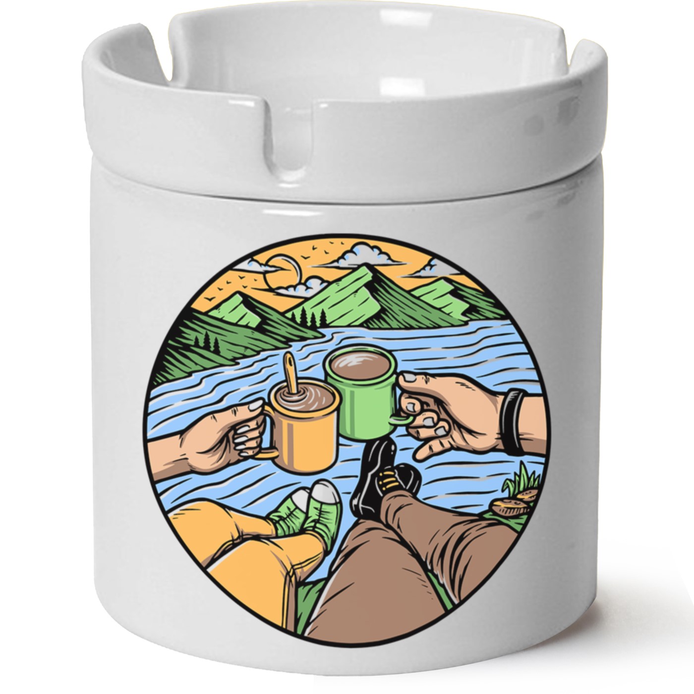 Macera-Doğa Baskılı Porselen At Söndür Küllük