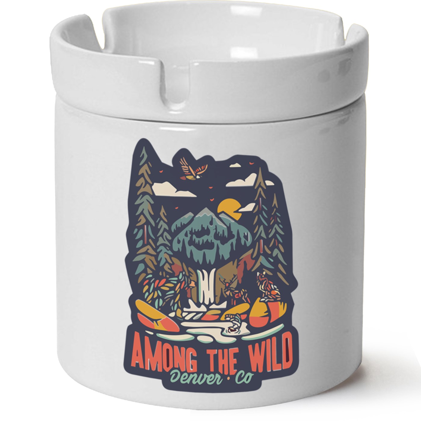 Macera-Doğa Baskılı Porselen At Söndür Küllük