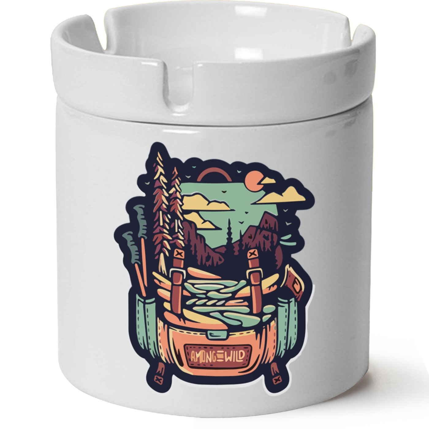 Macera-Doğa Baskılı Porselen At Söndür Küllük