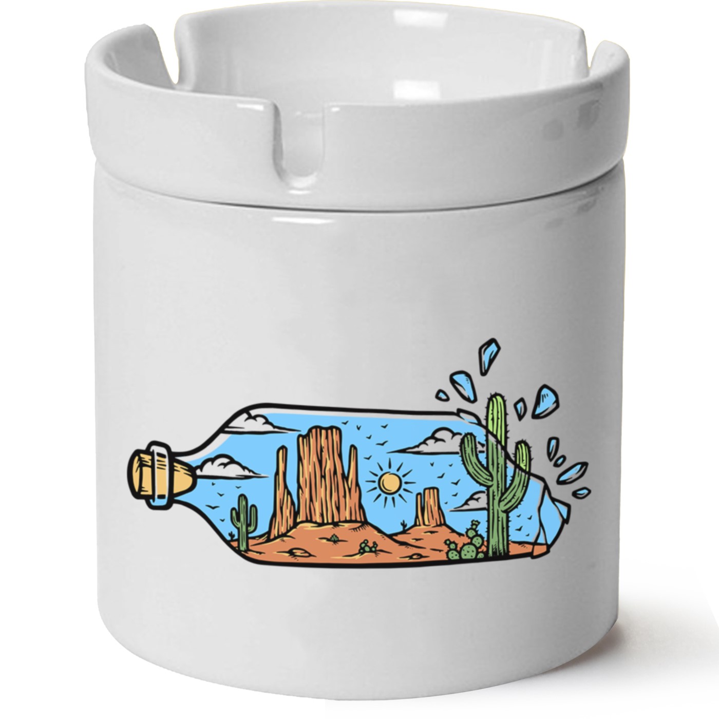 Macera-Doğa Baskılı Porselen At Söndür Küllük