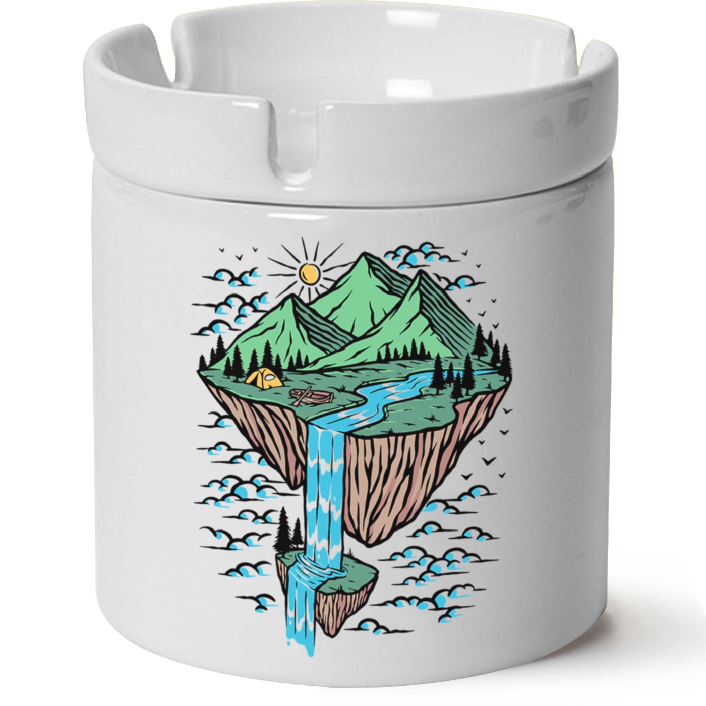 Macera-Doğa Baskılı Porselen At Söndür Küllük