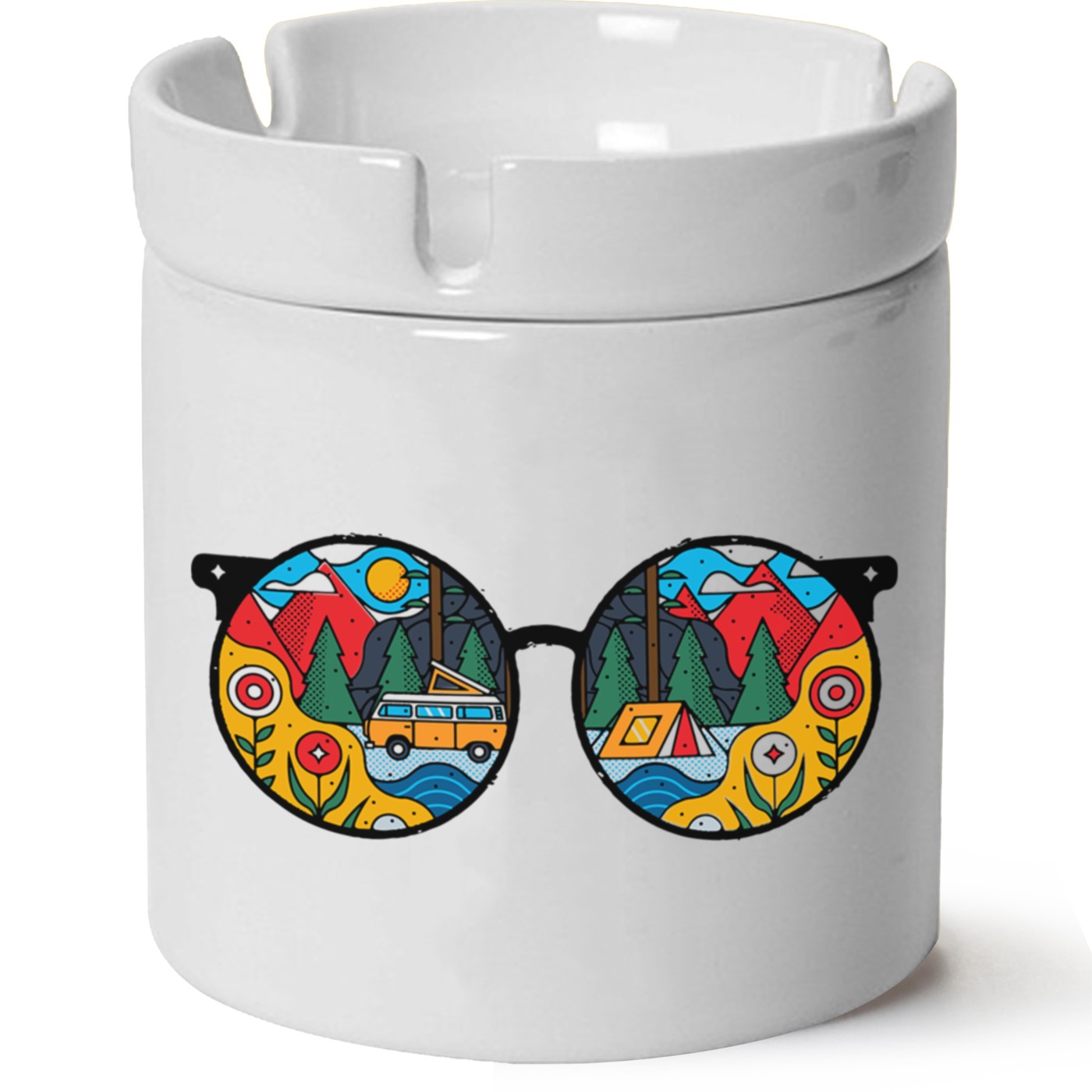 Macera-Doğa Baskılı Porselen At Söndür Küllük