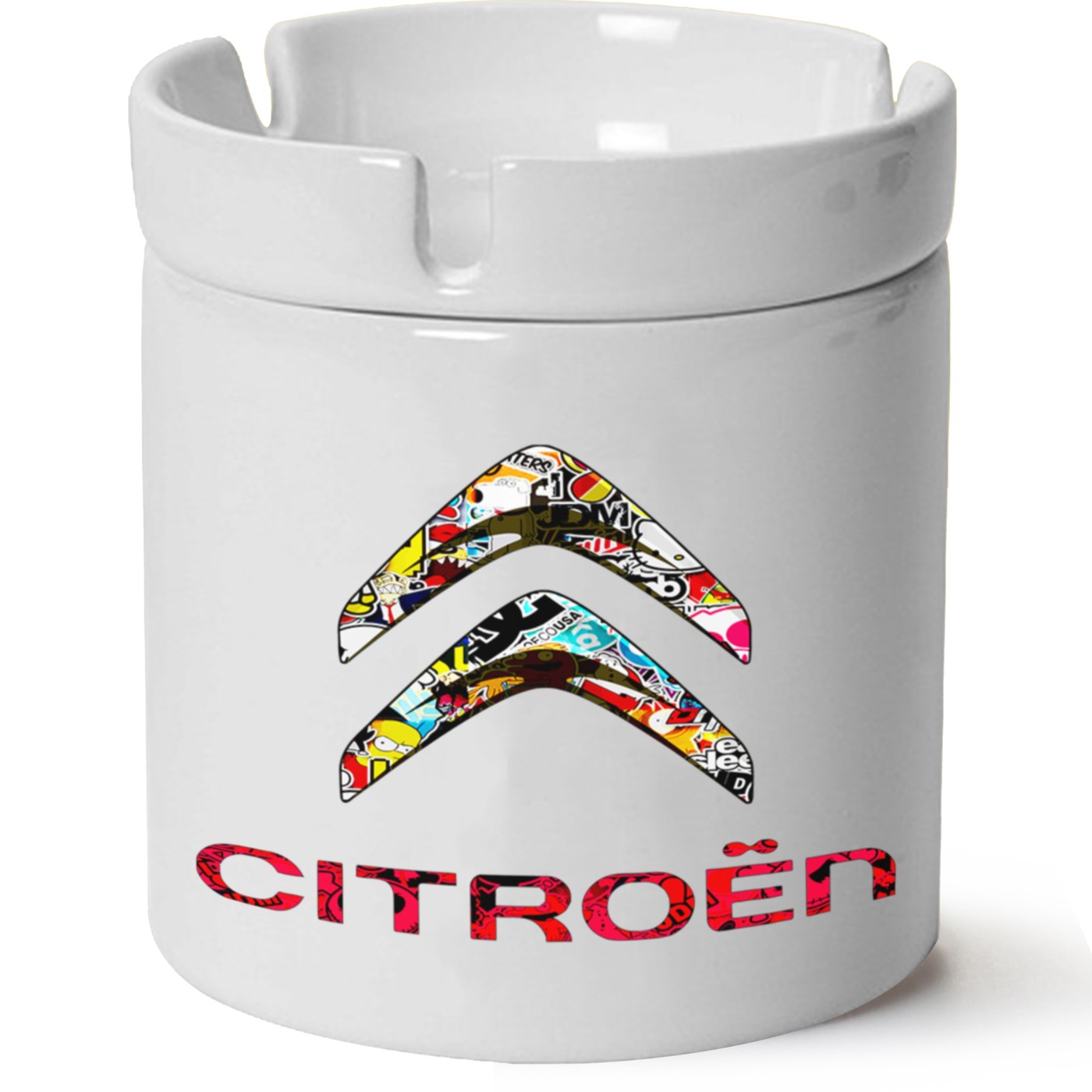 Citroen Logo Baskılı Porselen At Söndür Küllük