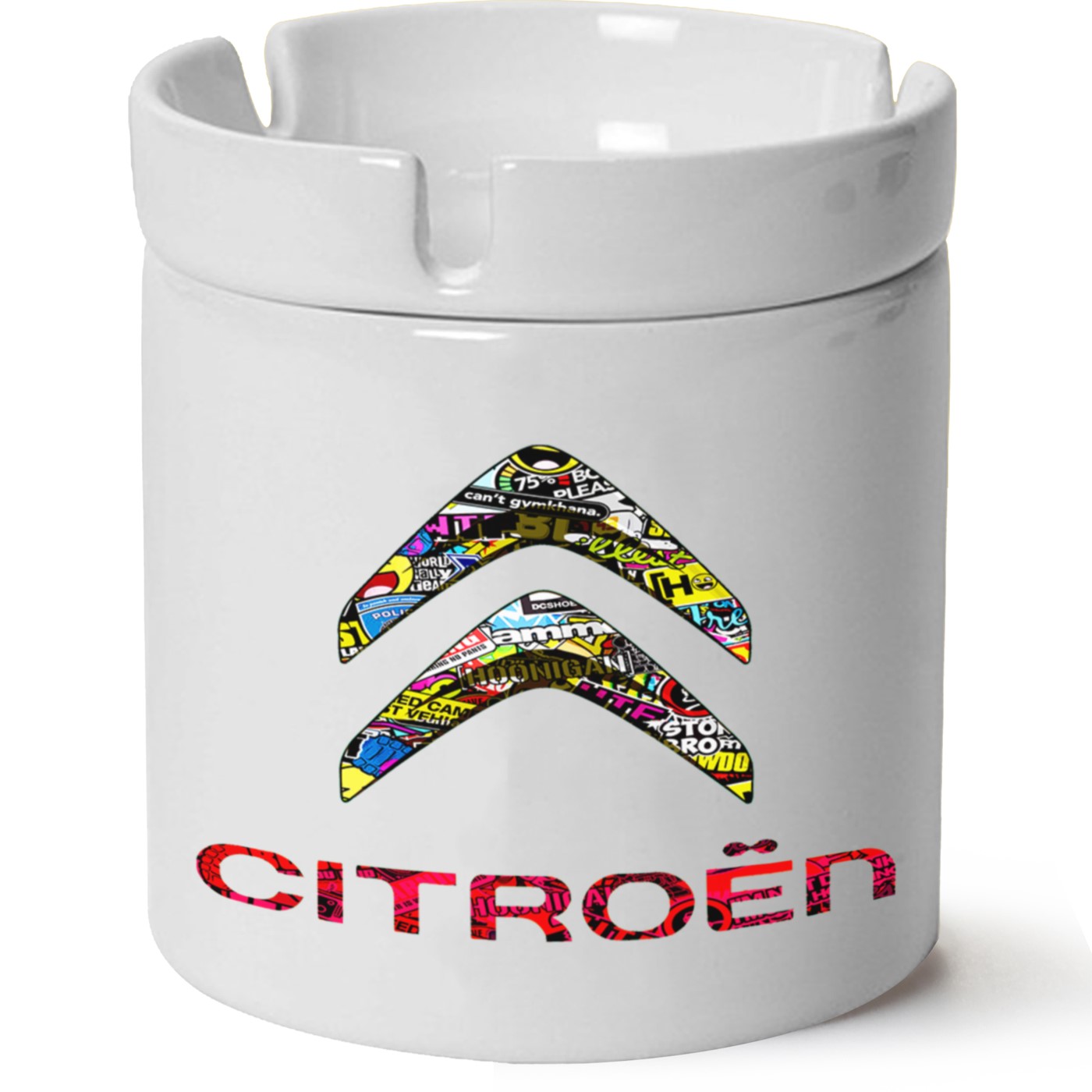 Citroen Logo Baskılı Porselen At Söndür Küllük