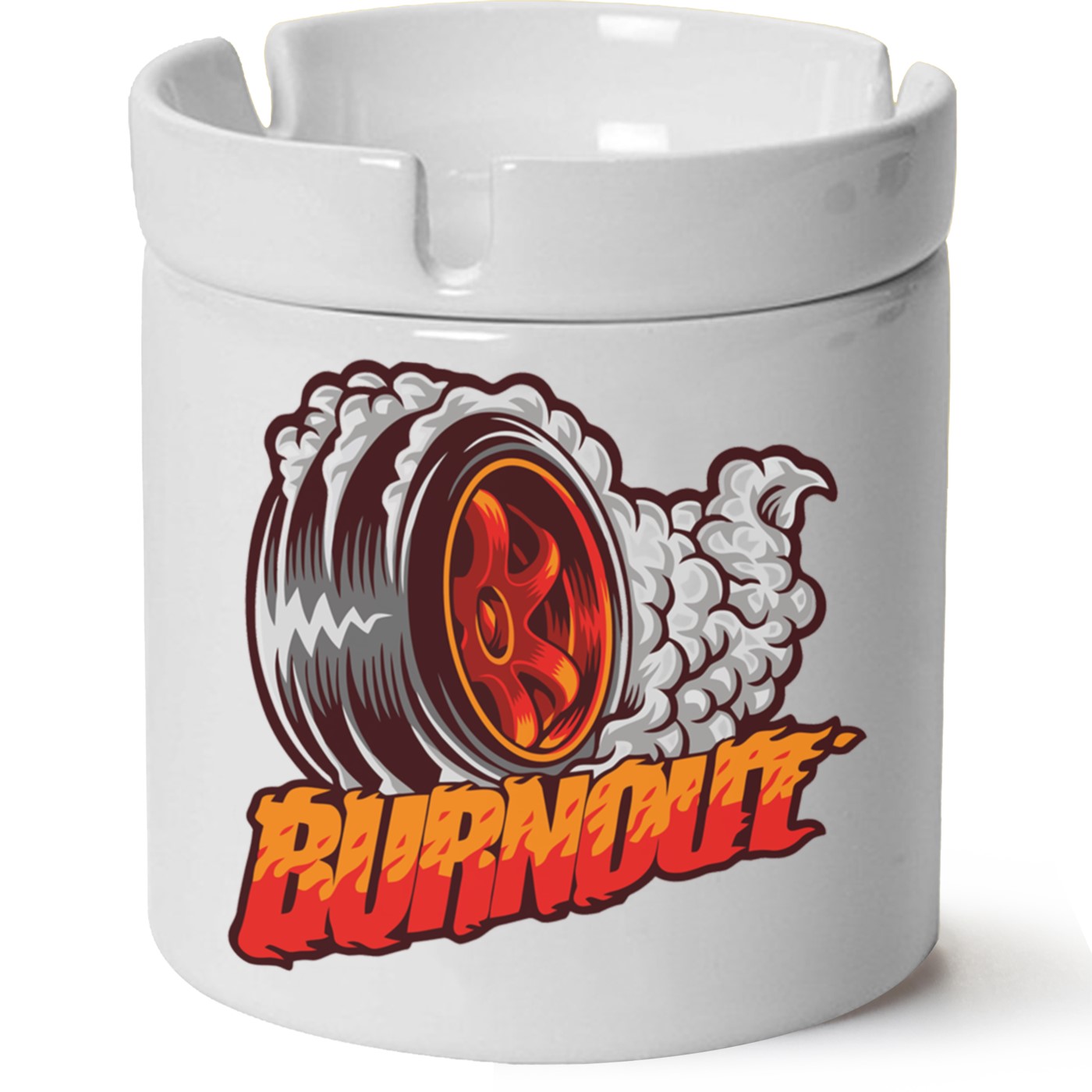 Burnout Baskılı Porselen At Söndür Küllük