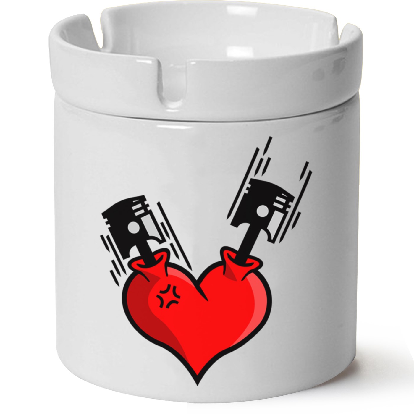 KalpPiston Baskılı Porselen At Söndür Küllük