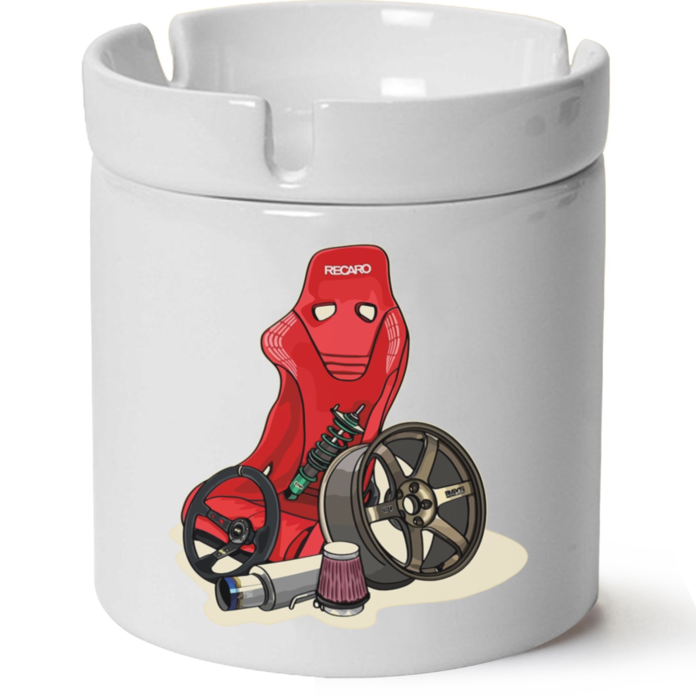 Modifiye Baskılı Porselen At Söndür Küllük