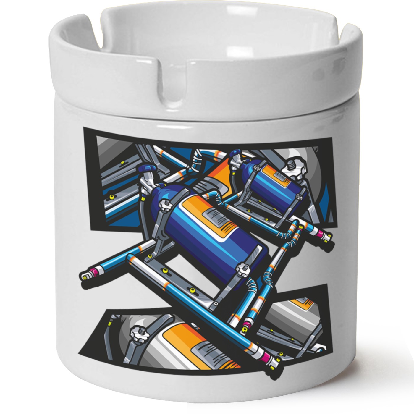 Nos Baskılı Porselen At Söndür Küllük