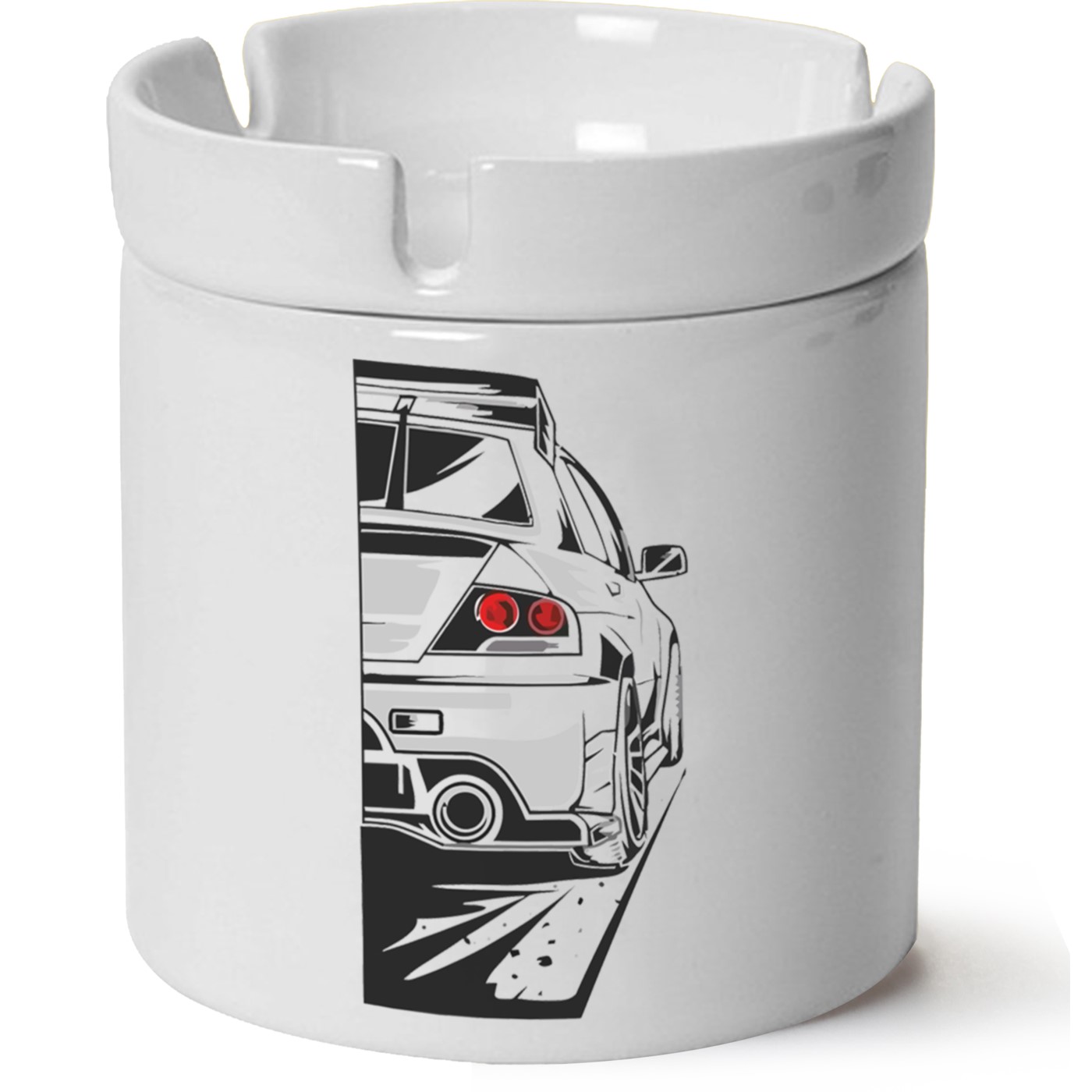 Mitsubishi Evo Baskılı Porselen At Söndür Küllük