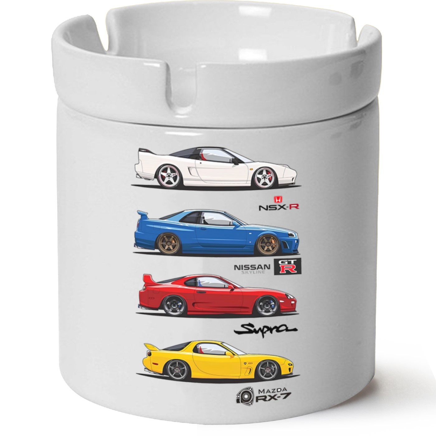 Jdm Legends Baskılı Porselen At Söndür Küllük