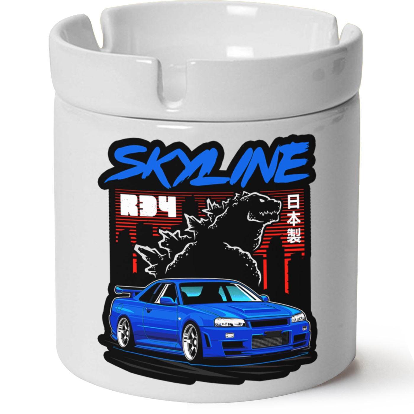 Nissan R34 Baskılı Porselen At Söndür Küllük