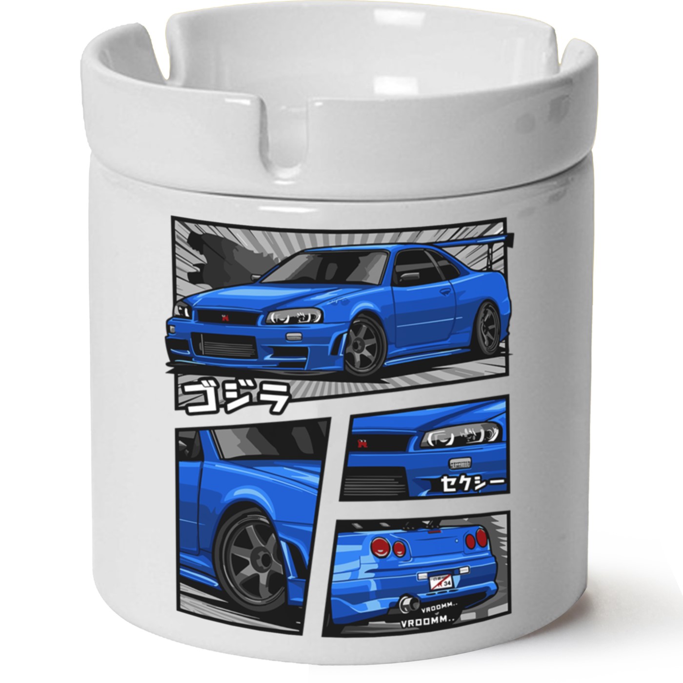 Nissan R34 Baskılı Porselen At Söndür Küllük