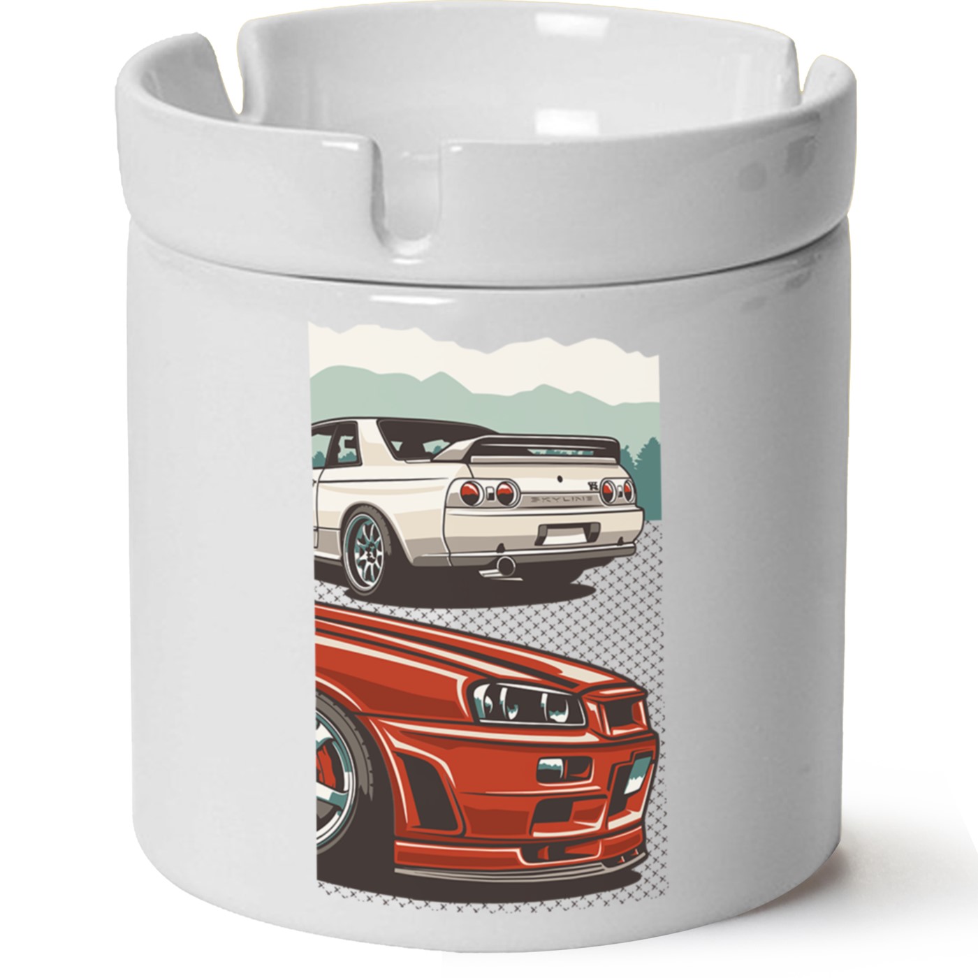 Nissan R34 Baskılı Porselen At Söndür Küllük