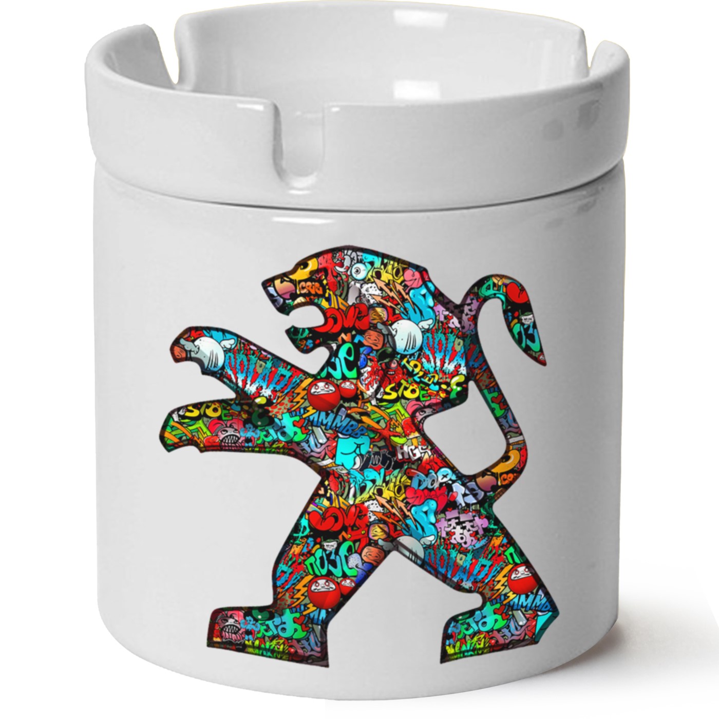 Peugeot Logo Baskılı Porselen At Söndür Küllük