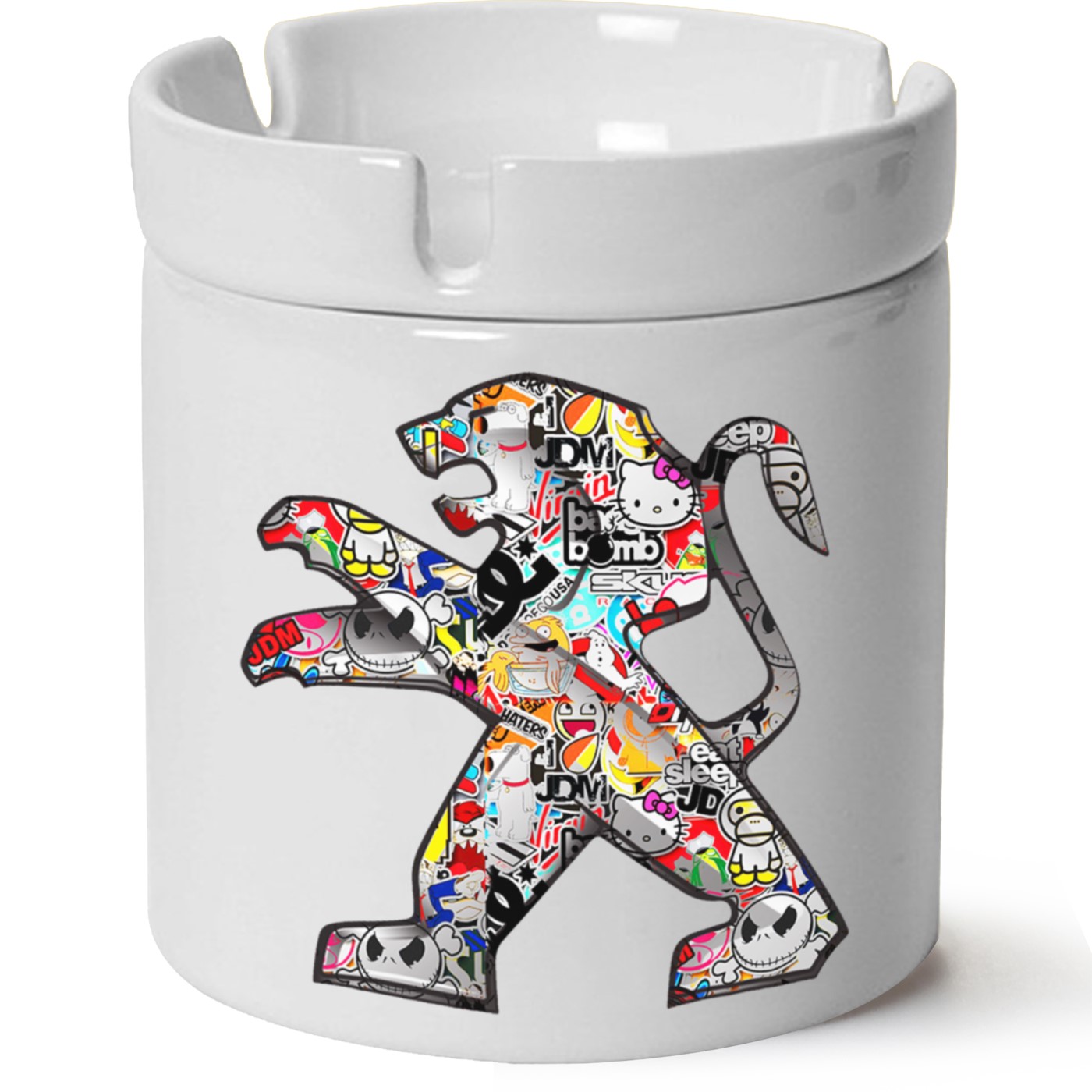 Peugeot Logo Baskılı Porselen At Söndür Küllük