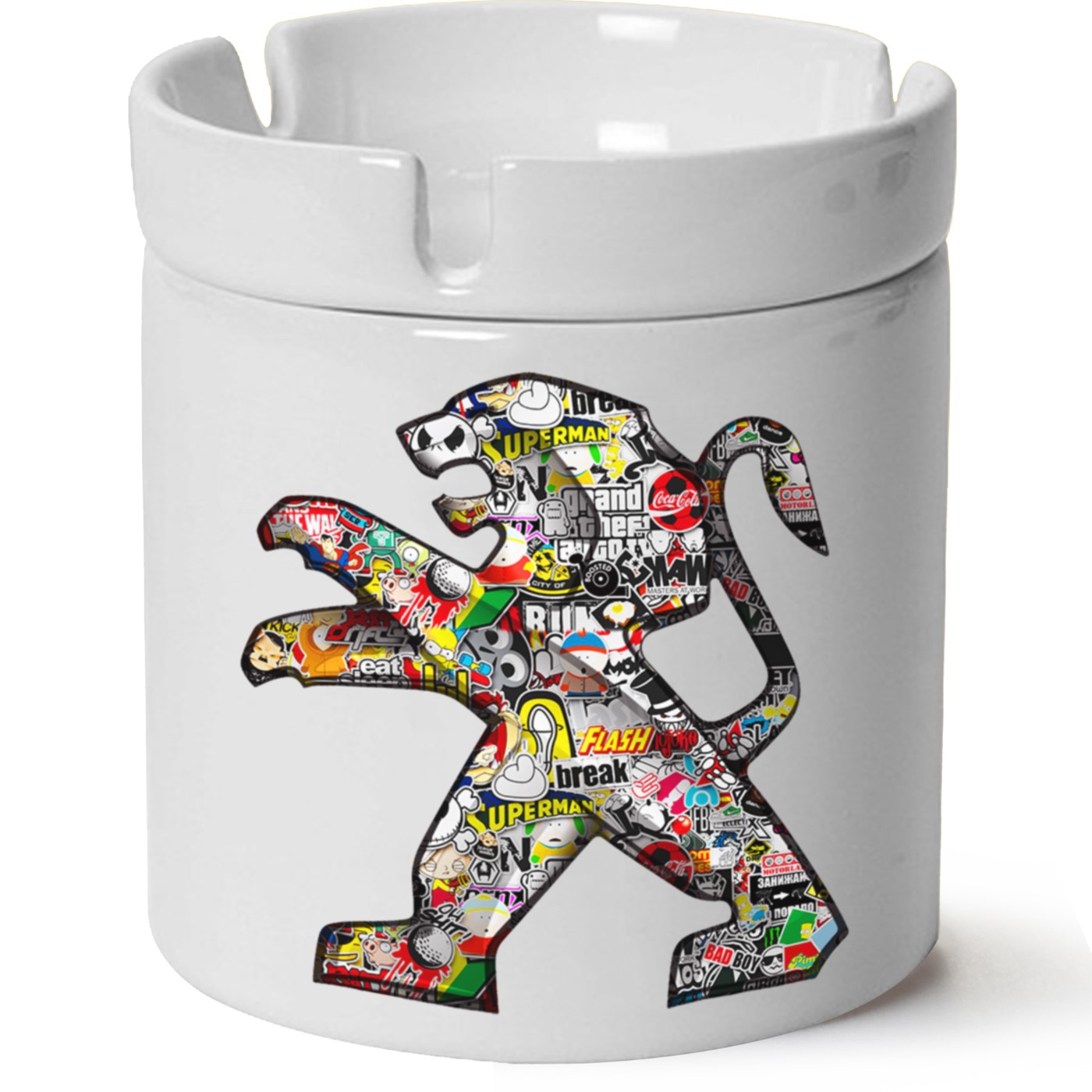 Peugeot Logo Baskılı Porselen At Söndür Küllük