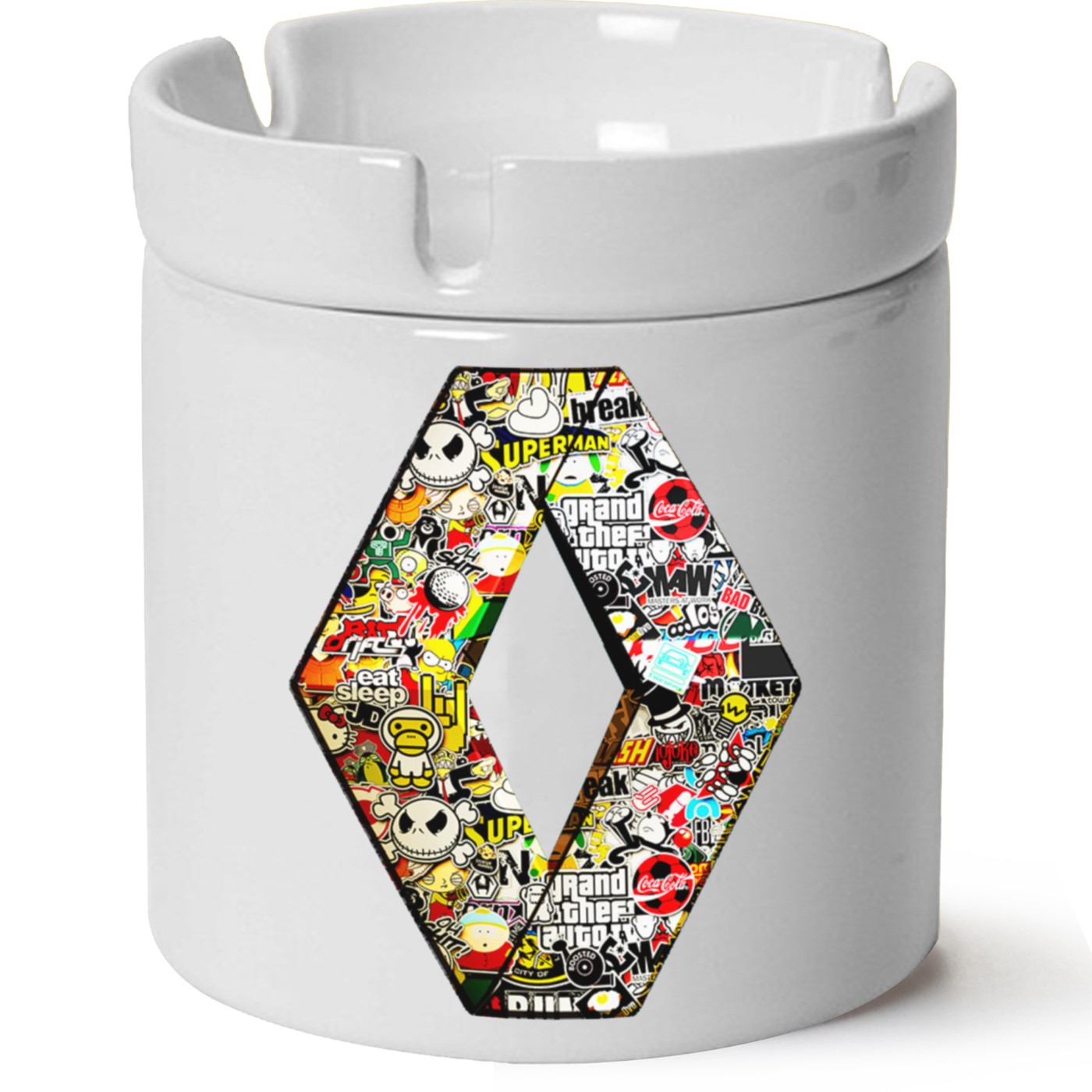 Renault Logo Baskılı Porselen At Söndür Küllük