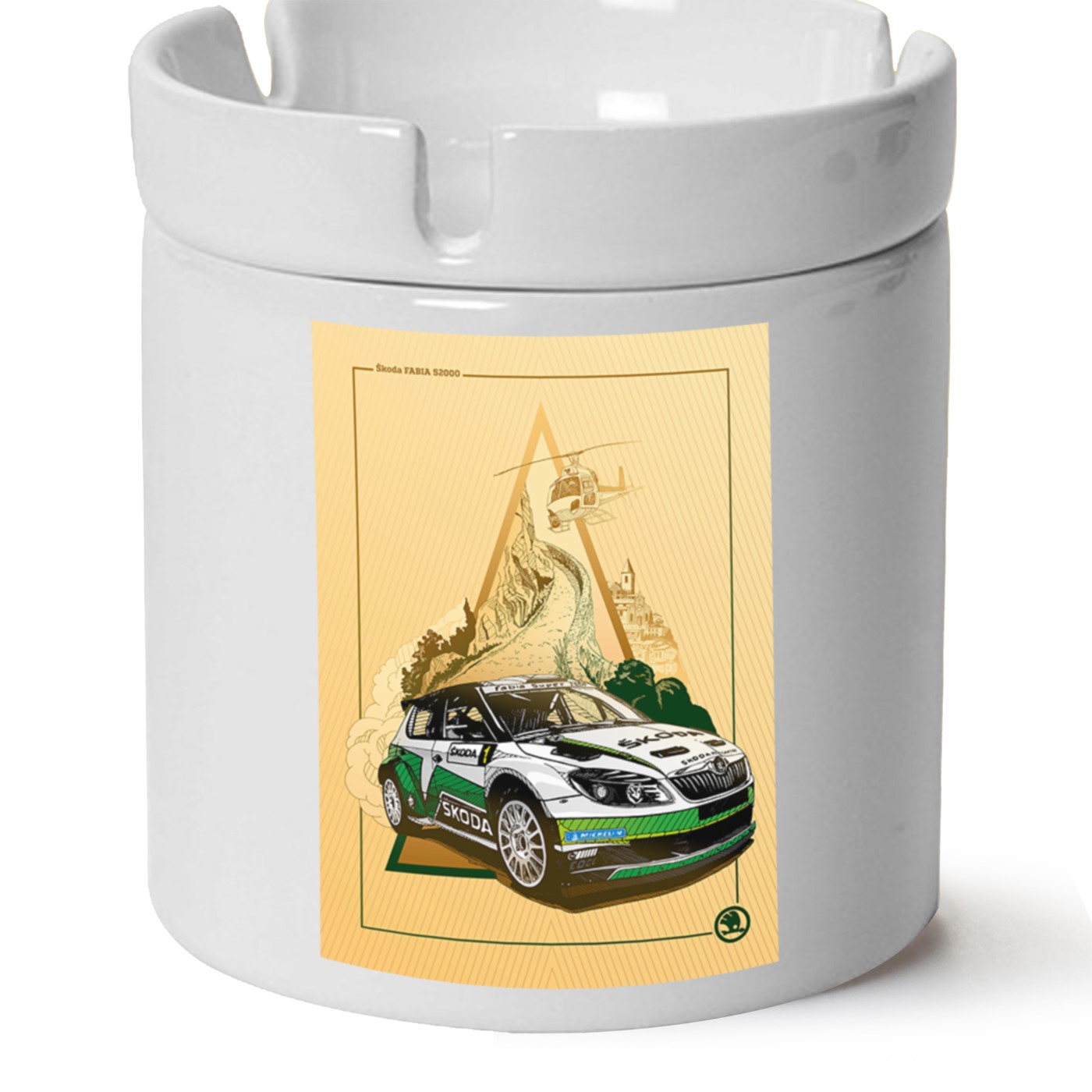 Skoda Fabia2 Baskılı Porselen At Söndür Küllük