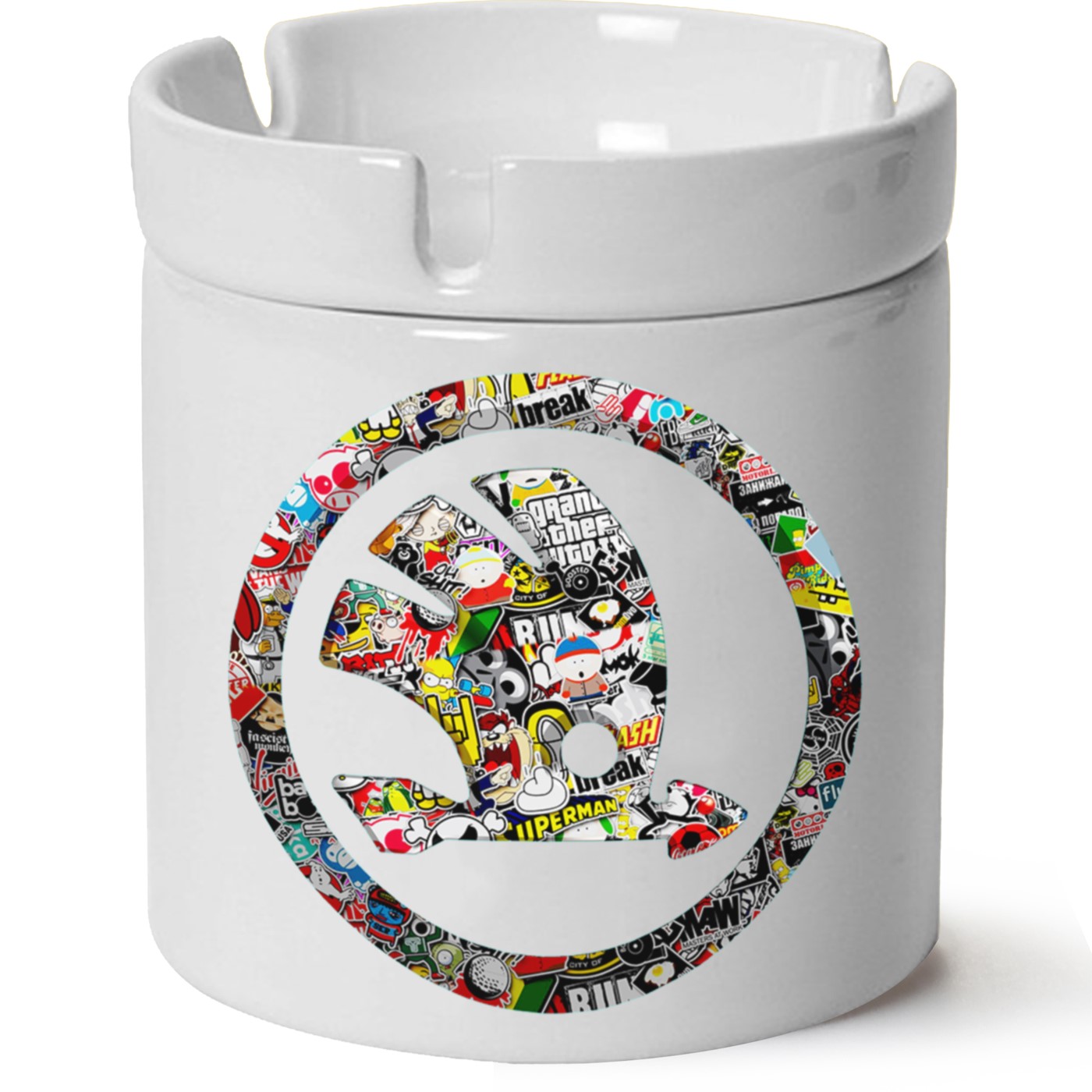 Skoda Logo Baskılı Porselen At Söndür Küllük