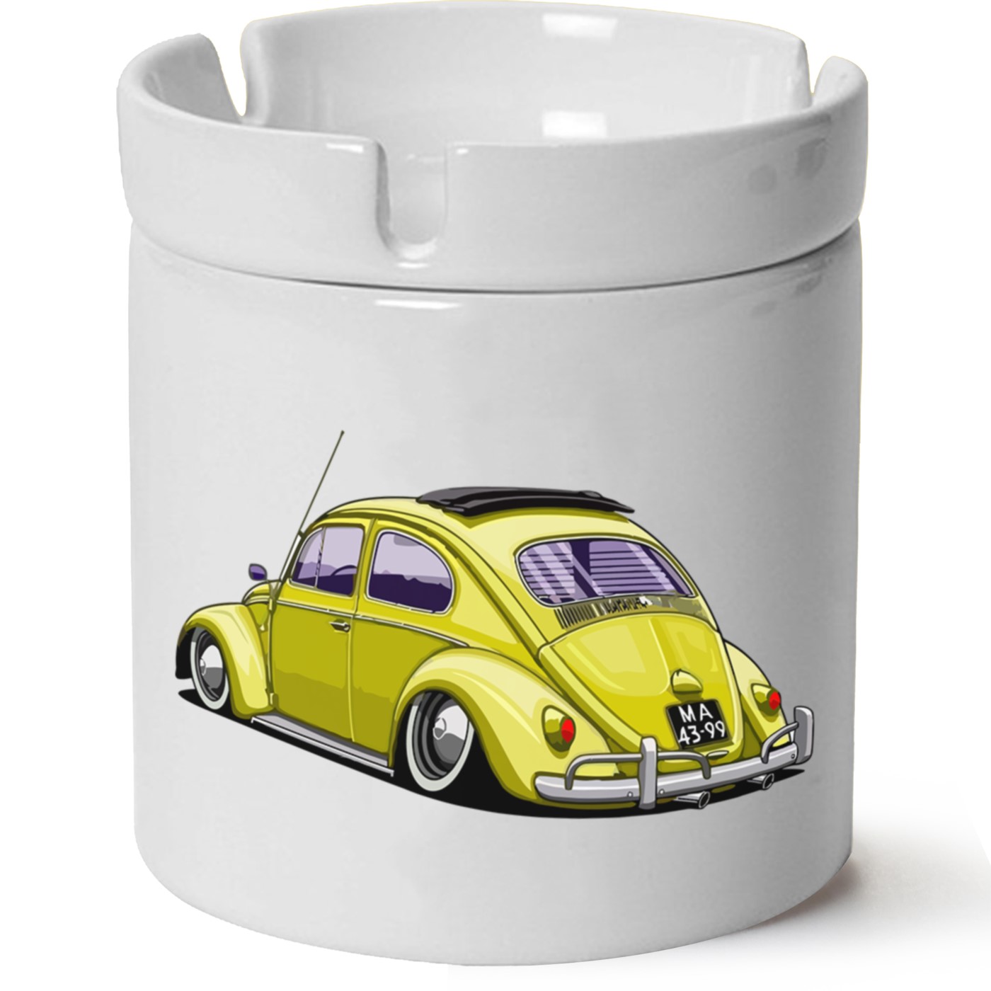 Vw Beetle Baskılı Porselen At Söndür Küllük