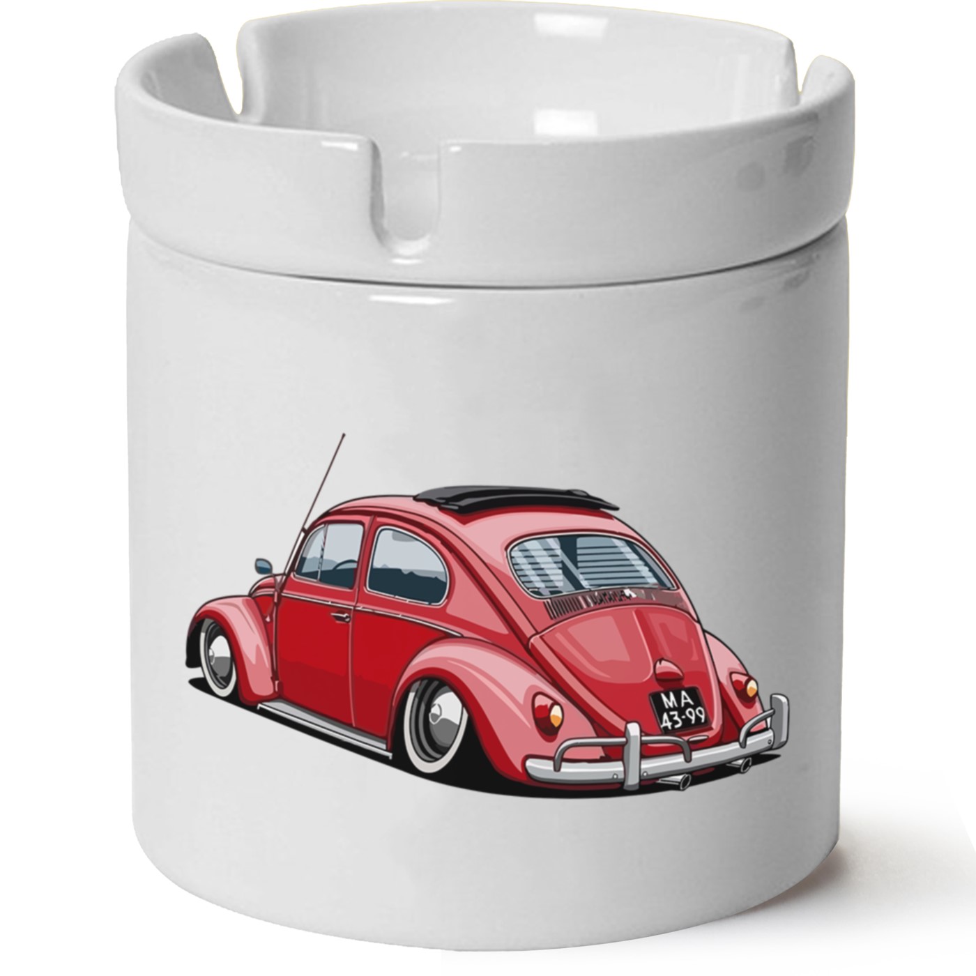 Vw Beetle Baskılı Porselen At Söndür Küllük