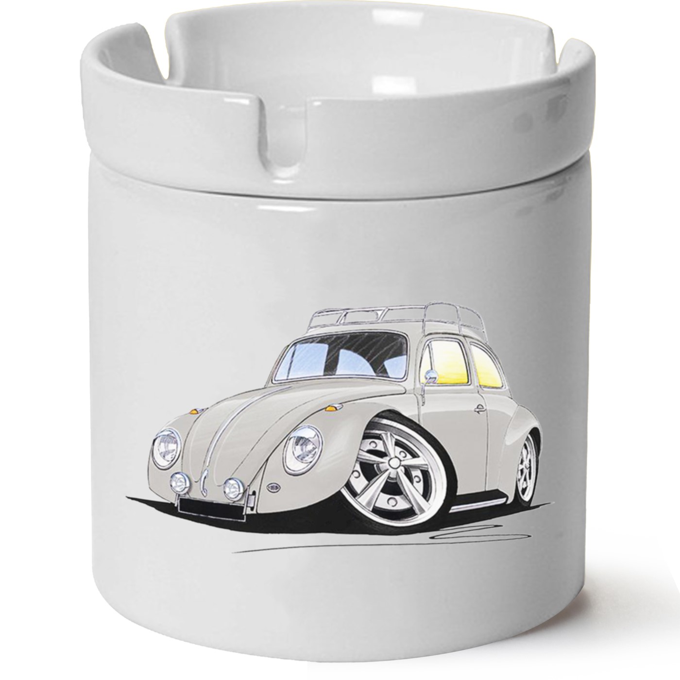 Vw Beetle Baskılı Porselen At Söndür Küllük