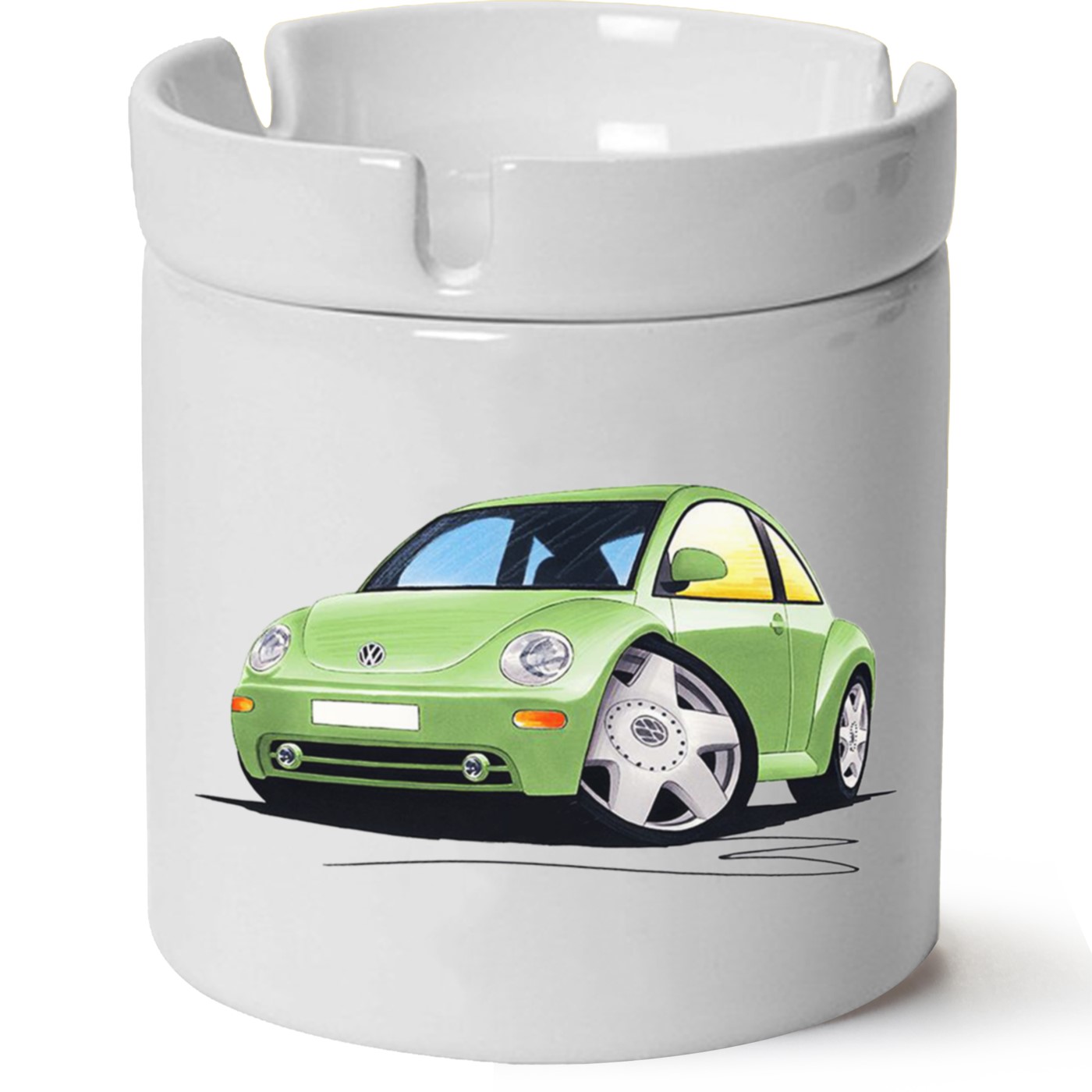 Vw Beetle Baskılı Porselen At Söndür Küllük