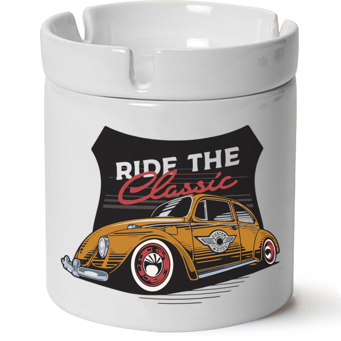 Vw Beetle Baskılı Porselen At Söndür Küllük