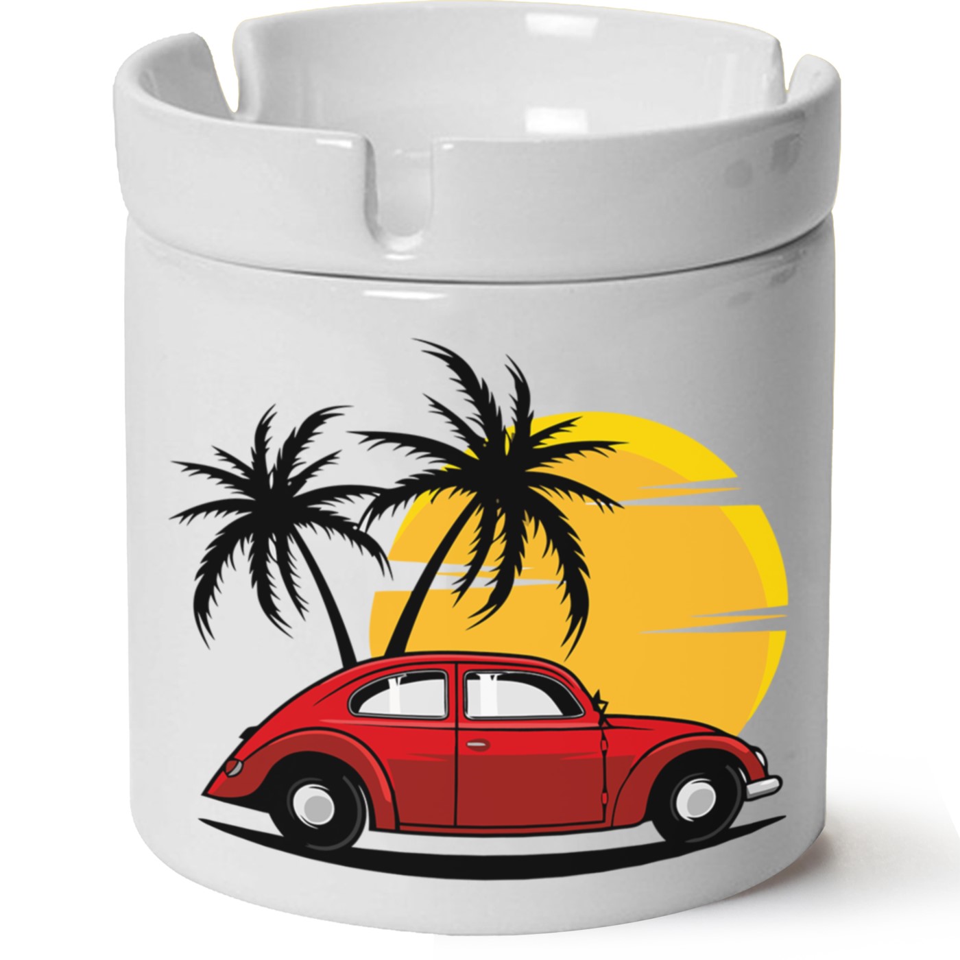 Vw Beetle Baskılı Porselen At Söndür Küllük