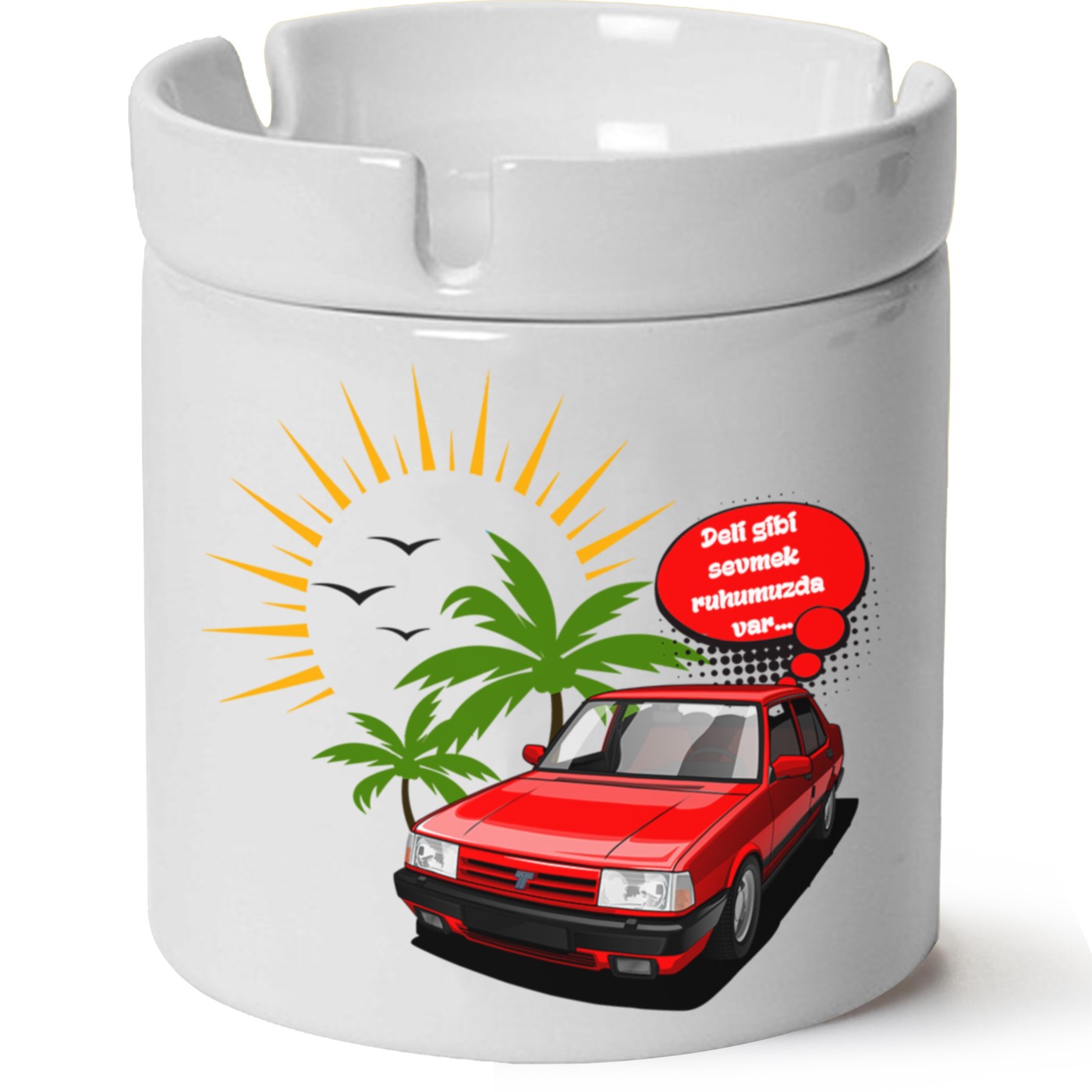 Tofaş Doğan Baskılı Porselen At Söndür Küllük