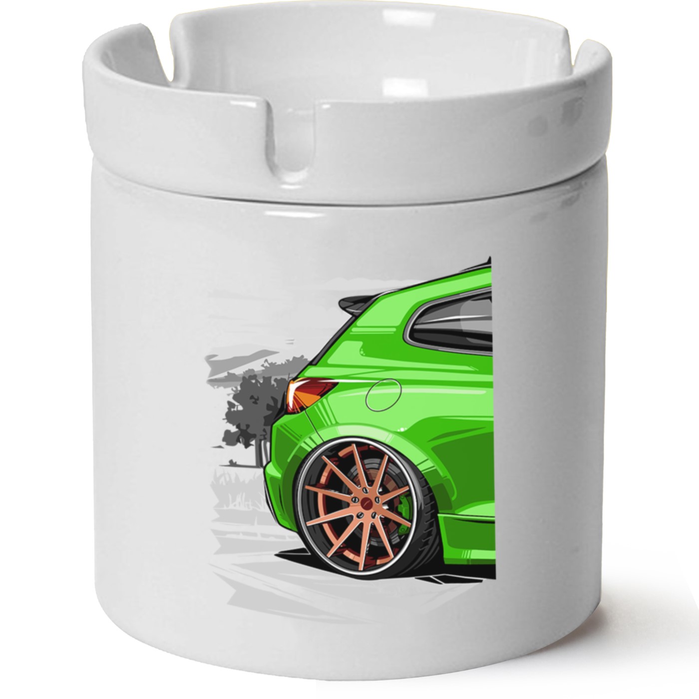 Vw Scirocco Baskılı Porselen At Söndür Küllük