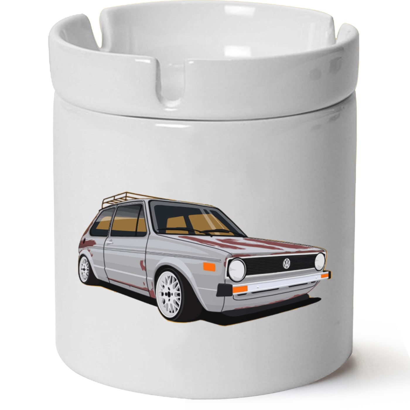 Vw Golf 1 Baskılı Porselen At Söndür Küllük