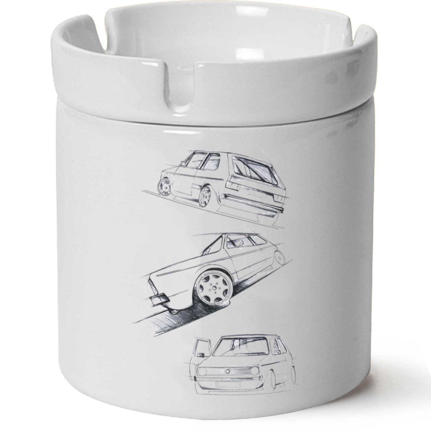 Vw Golf 1 Baskılı Porselen At Söndür Küllük