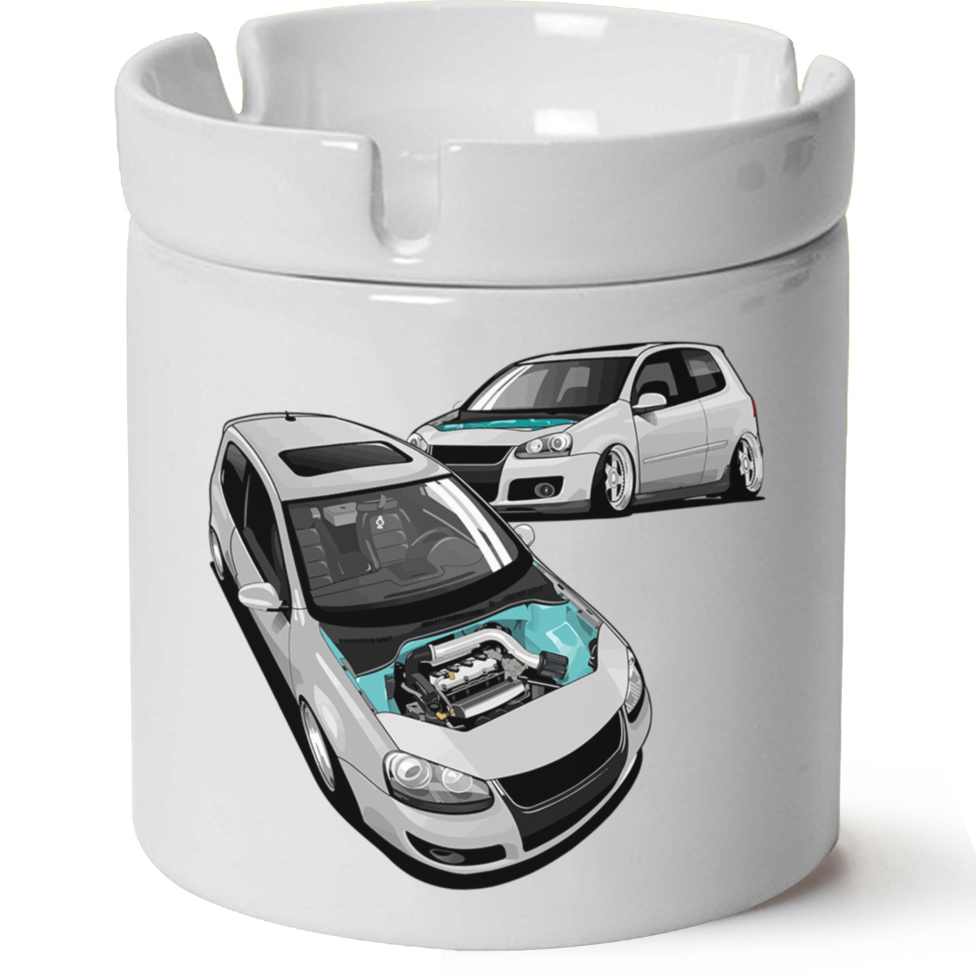 Vw Golf 5 Baskılı Porselen At Söndür Küllük