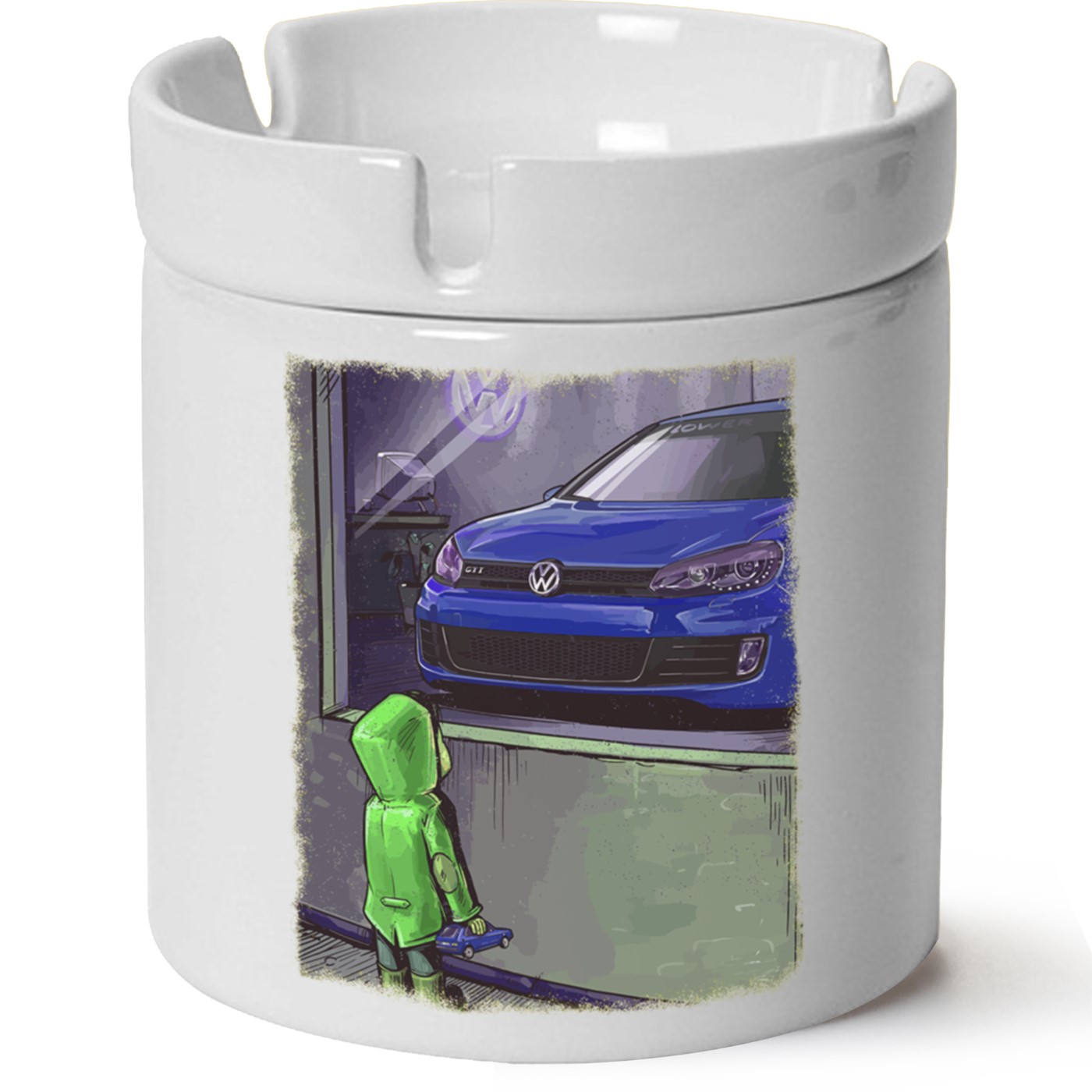 Vw Golf 6 Baskılı Porselen At Söndür Küllük