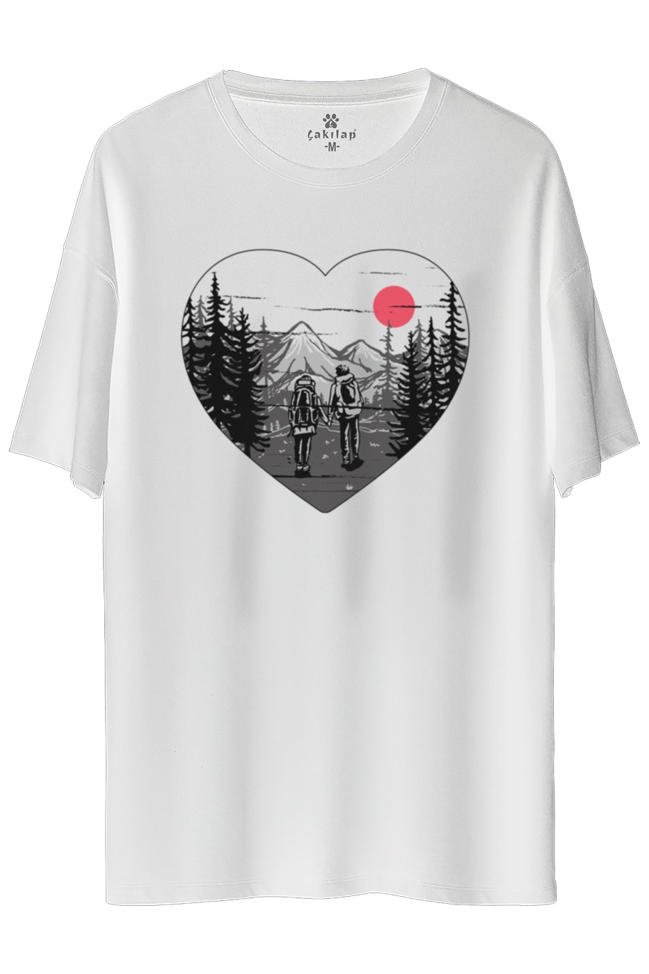 Macera-Doğa Baskılı Oversize Tişört