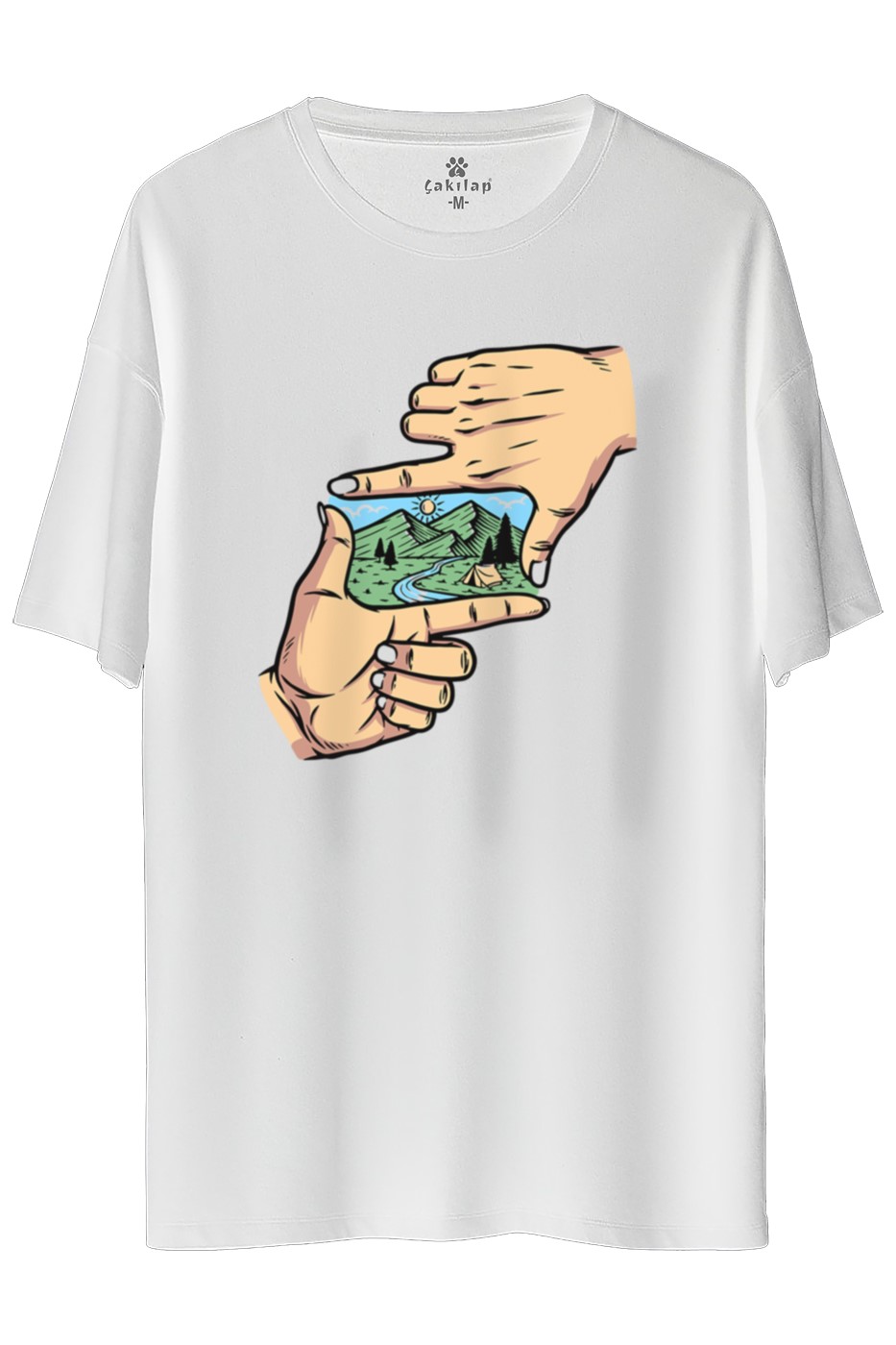 Macera-Doğa Baskılı Oversize Tişört