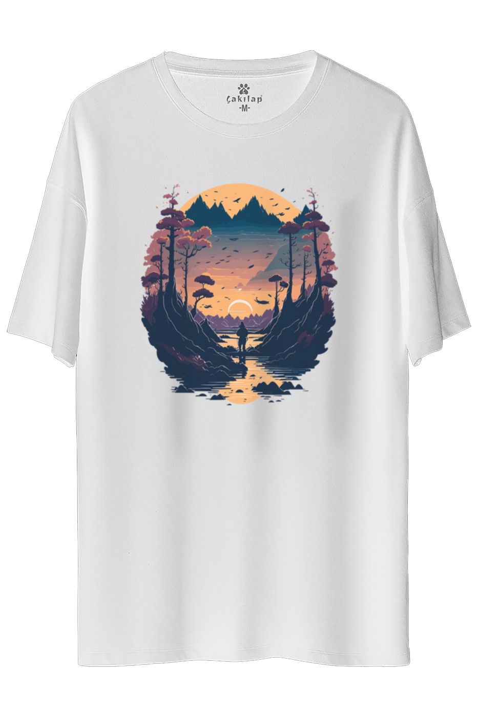 Macera-Doğa Baskılı Oversize Tişört