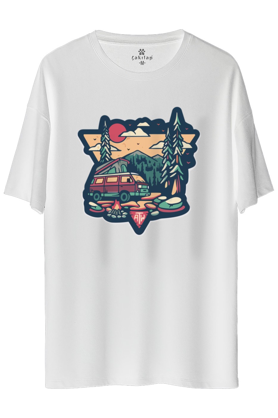 Macera-Doğa Baskılı Oversize Tişört